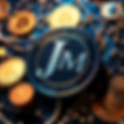 A graphic showing the JPMorgan logo with symbols of cryptocurrency like Ethereum in the background, representing crypto-backed loans