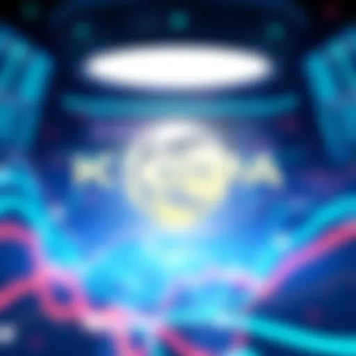 KASPA logo displayed on a bright digital background representing its growth in the cryptocurrency market