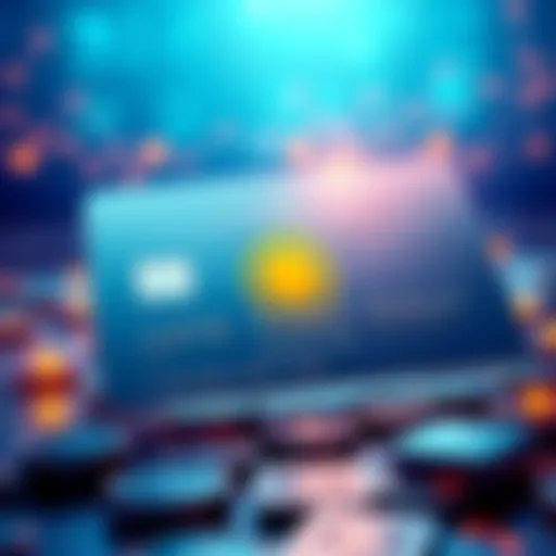 A modern crypto card representing Kazakhstan's digital finance initiative, featuring digital currency symbols and a sleek design.