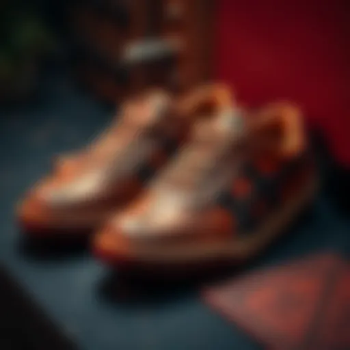 A pair of stylish handmade leather sneakers, crafted in Italy, showcasing quality materials and classic design inspired by 70s college sports.