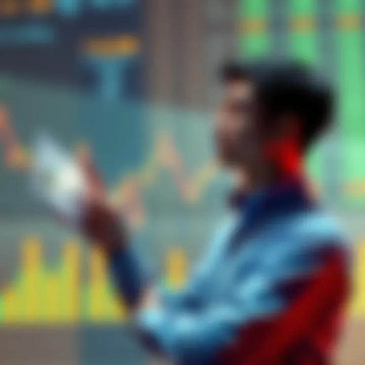 A person looking at investment charts while contemplating selling their kidneys for Hbar, symbolizing risky financial choices.