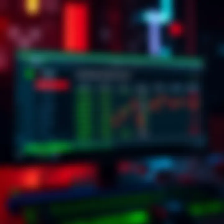 A screen showing mixed portfolio statuses on Kraken Pro with green gains and red losses
