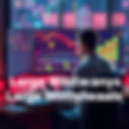 A person sitting at a computer, looking at crypto charts and preparing to withdraw a large amount from a cryptocurrency wallet, with cash symbols indicating profits.