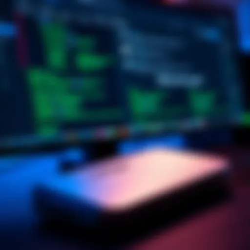 A Ledger hardware wallet next to a computer showing Metamask interface with wallet information.