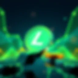 Illustration showing LitVM logo with Litecoin symbol, representing support and growth in cryptocurrency market