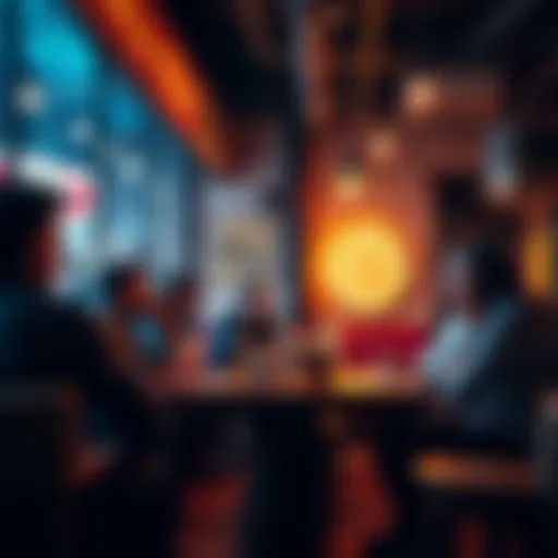 A group of Bitcoin enthusiasts gathered at a local cafe, sharing ideas and experiences about Bitcoin.