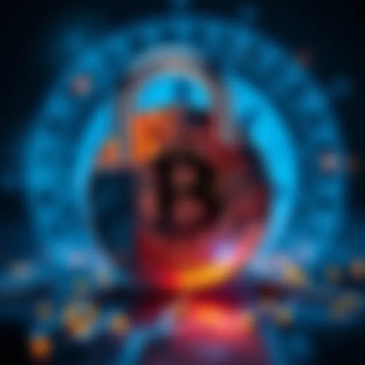 Lock and Bitcoin Symbols A padlock symbol combined with a Bitcoin symbol, representing security and privacy in digital transactions