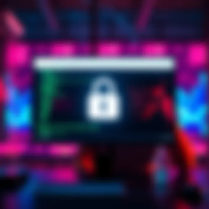 A computer screen shows a locked account notification with a worried person in the background