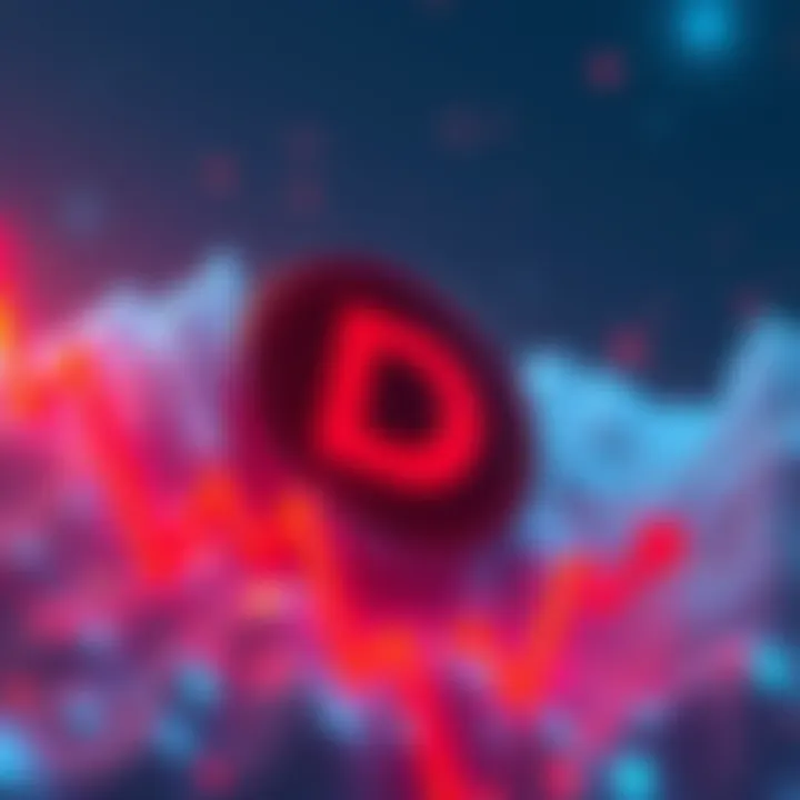 Declining Loopring Token A chart showing a downward trend in Loopring's value, with red arrows indicating loss, surrounded by worried investors.