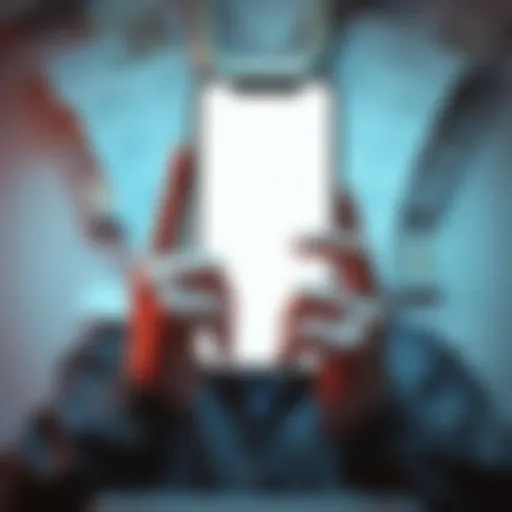 A worried person staring at a blank phone screen, feeling frustrated about losing their crypto wallet, surrounded by receipts and papers, searching for a solution.