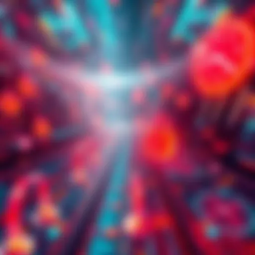 A digital representation of multiple transactions occurring on a blockchain mainnet, highlighting speed and security with symbols of locks and clocks.