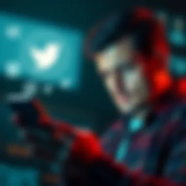 A man looking confused while reading news on his smartphone, surrounded by social media icons representing misinformation,