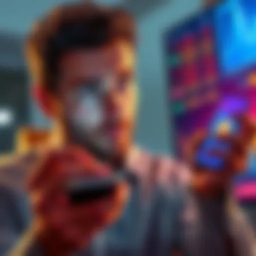 A man looking disappointed while checking Bitcoin price charts on his phone