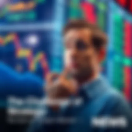 A confused investor looking at fluctuating stock charts on a digital screen, indicating the difficulty of making investment decisions in the current economy.