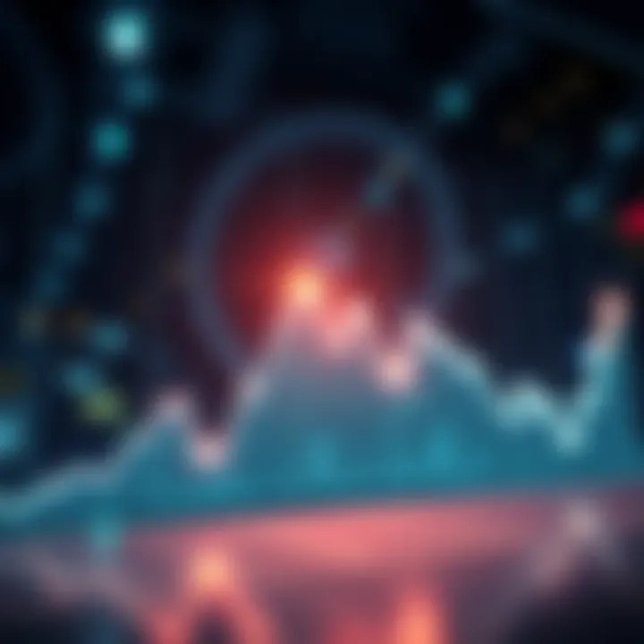A line graph shows a sharp downward trend, indicating a 15% drop in market value, with puzzled investors looking at it.