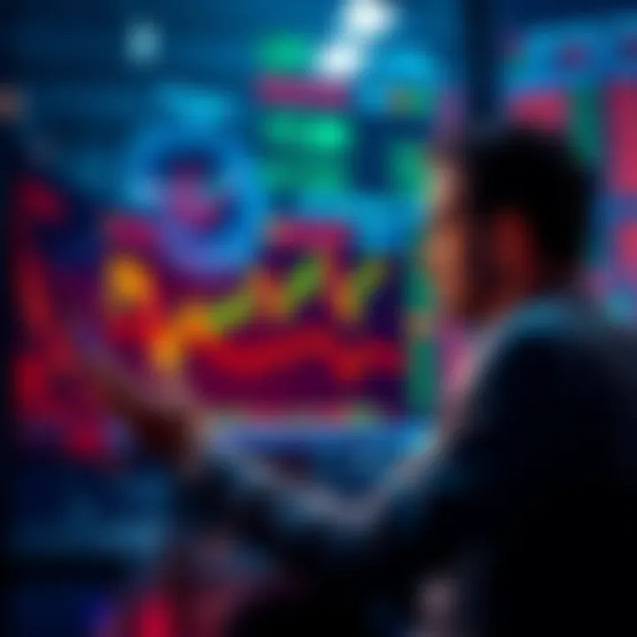 Market Dip Strategy A person analyzing stock charts and making buying decisions during a market dip