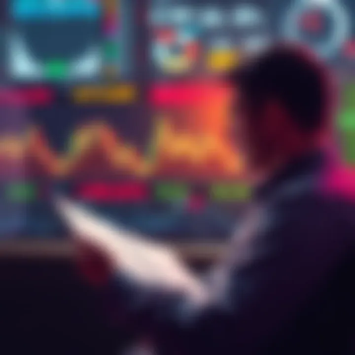 A person analyzing market charts with a notebook, reflecting on recent asset purchases and market trends.