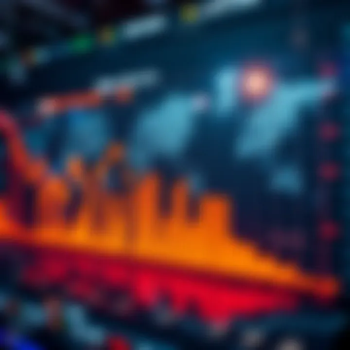 A graph showing a downward trend in market performance, symbolizing economic concerns and discussions about US influence.