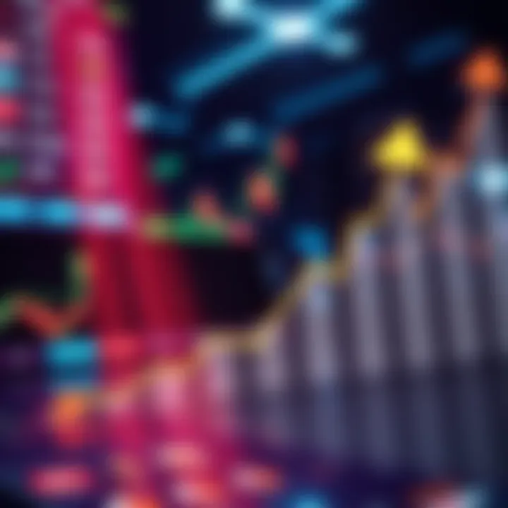 A graph showing an upward trend in stock prices, with arrows pointing to a potential all-time high.