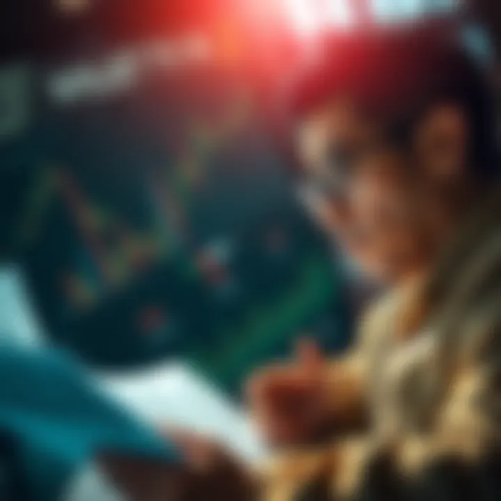 A person analyzing financial charts and documents with a concerned expression, looking for indicators of true investments.