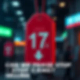 A price tag showing 17 cents with a downward arrow to symbolize market decline