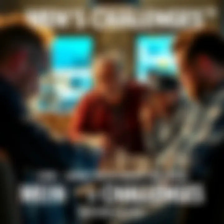 Men's Daily Challenges A group of men discussing their daily struggles in a casual setting, highlighting the realities they face today.