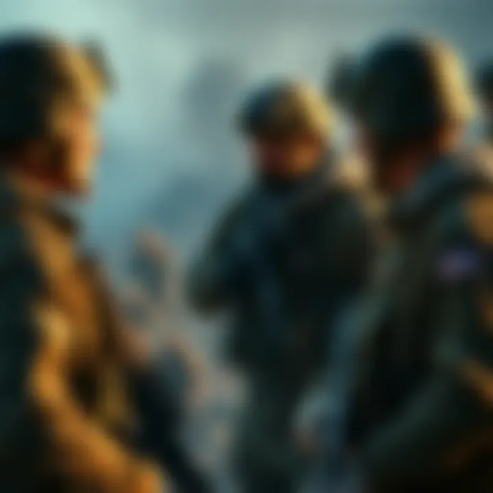 Israeli Defense Forces soldiers engaged in a serious conversation in a conflict zone