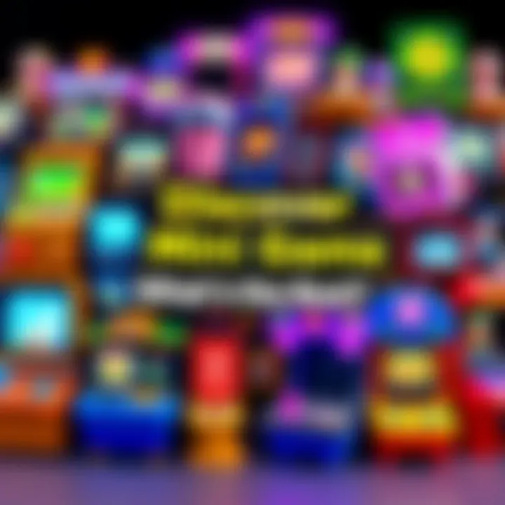 A collage of various engaging mini games with vibrant colors and fun characters