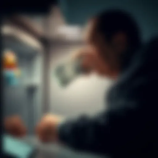 A person is placing cash in a new hiding spot, showing modern methods of financial security.