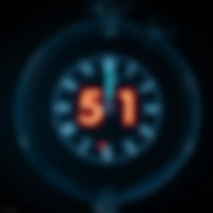 A symbolic image of a clock showing 51 seconds for the moment of silence regarding Monero prices, with a dark background representing the drop in market value.