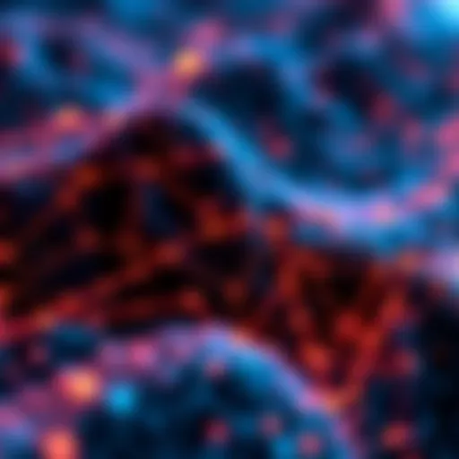 A digital representation of Monero blockchain activity showing fluctuating blocks and nodes, indicating recent chain reorganizations.
