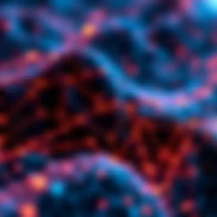 A digital representation of Monero blockchain activity showing fluctuating blocks and nodes, indicating recent chain reorganizations.