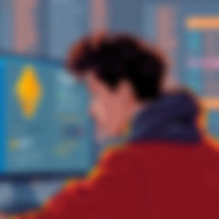 Illustration showing a person looking concerned at a computer screen with a warning symbol, representing the uncertainty in Monero exchanges.