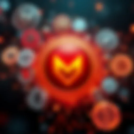 Monero logo surrounded by symbols representing various cryptocurrencies, showing its unique position in the crypto market