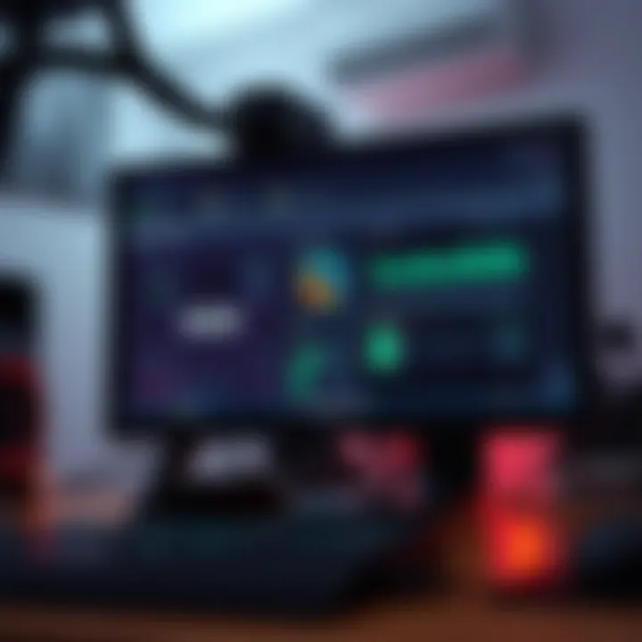 A desktop computer mining Monero with GUI wallet open, showing miner's dashboard and performance stats.