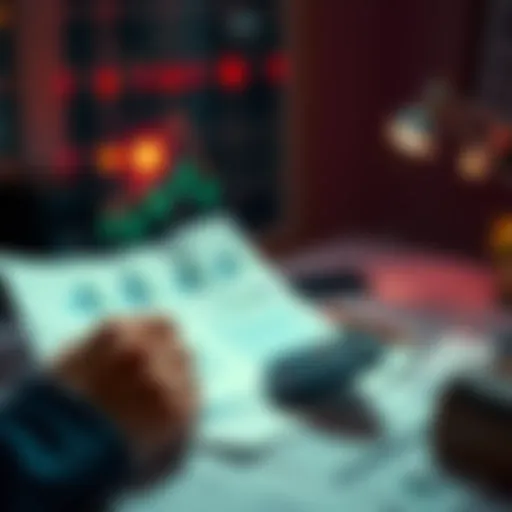 A person reviewing financial documents and a calculator while planning monthly investments