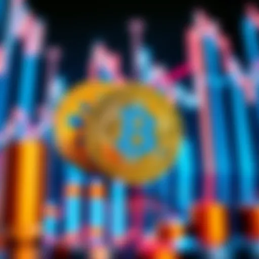 Representation of MSTR and Tether icons with a rising Bitcoin graph