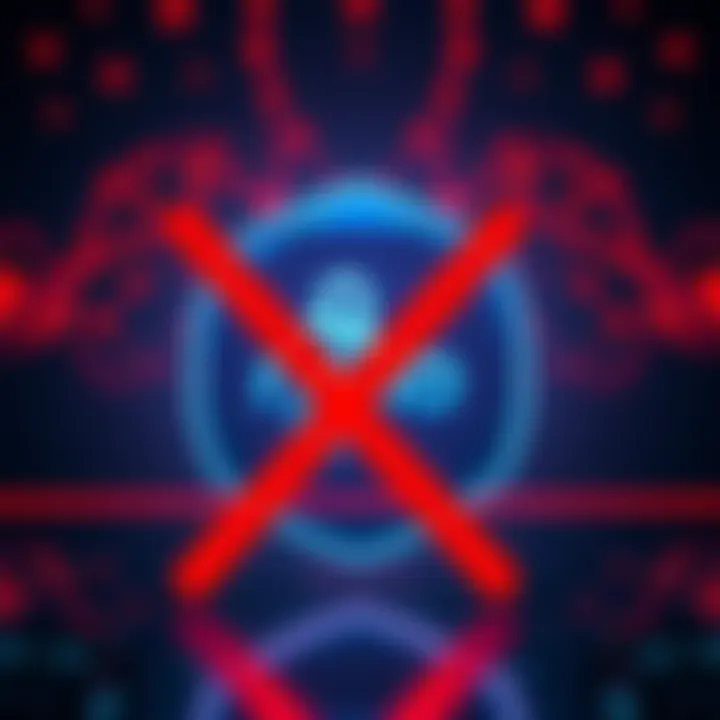 A stylized Nano logo crossed out with a red X, symbolizing its opposition to memecoins