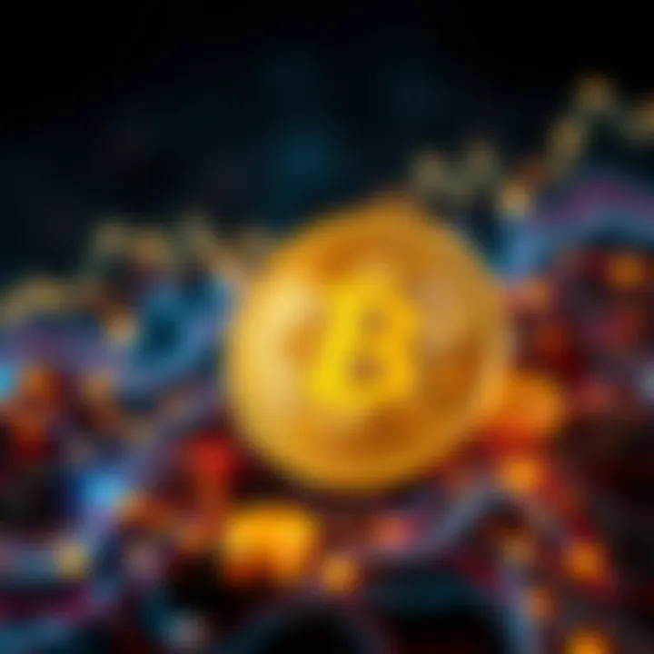 New Cryptocurrency on the Rise An eye-catching graphic showing a shiny gold coin with digital patterns, representing the latest cryptocurrency trend.