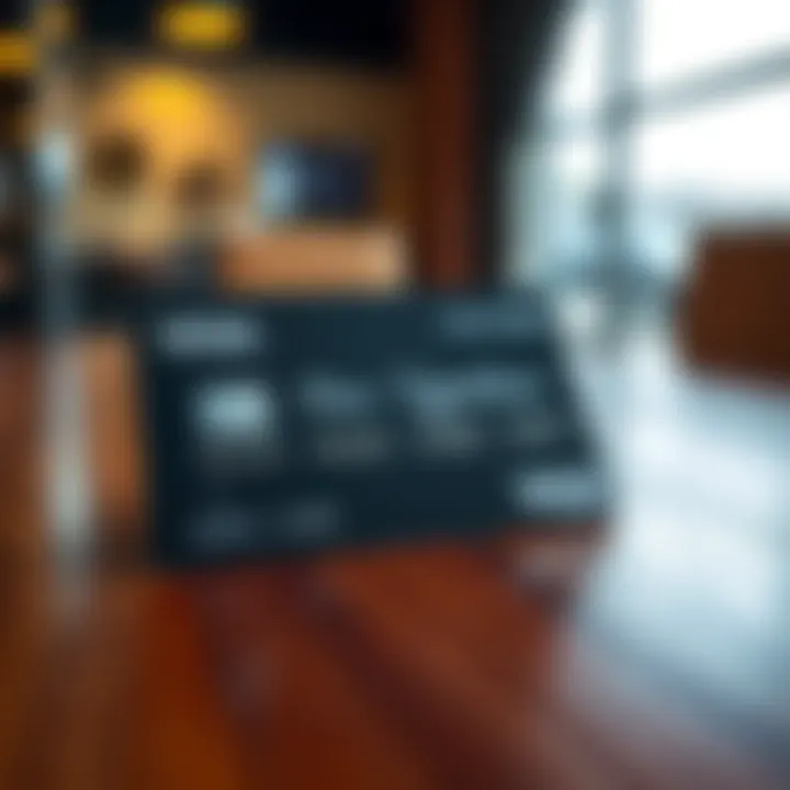 Close-up of the New Visa Signature Credit Card with a stylish design over a wooden table