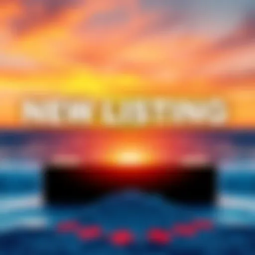 A bold graphic highlighting a new listing in the market with upward arrows suggesting growth and excitement.