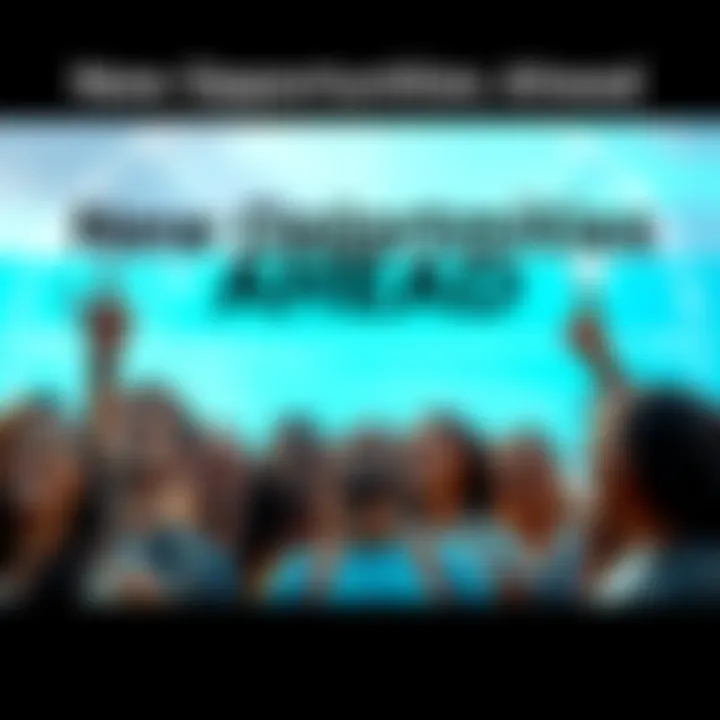 New Opportunities Ahead A group of diverse people looking forward with excitement and determination, representing the start of new possibilities and trends.