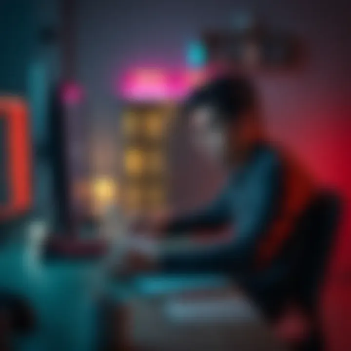 Newbie Asking a Question A person sitting at a computer, looking confused and typing a question in an online forum. They have a notepad and pen beside them.