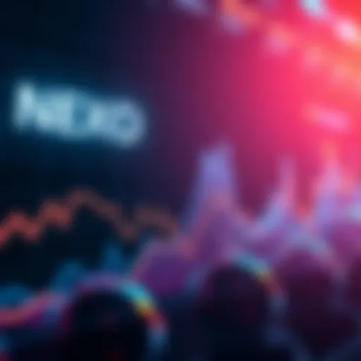Graph showing NEXO price trends with stagnant value against a rising cryptocurrency market cap.