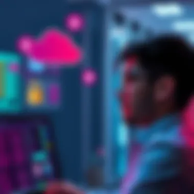 A person considering cloud hosting versus home hosting for a node, with icons representing security and funds management.