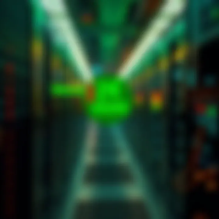 A computer server with green lights indicating it has been operational for 24 hours without issues.