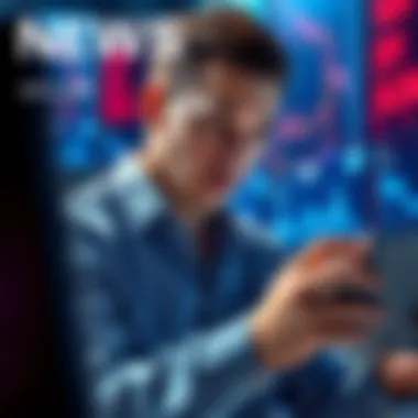 Non-Retail Investor in Action A non-retail investor analyzing market trends and data with a focused expression