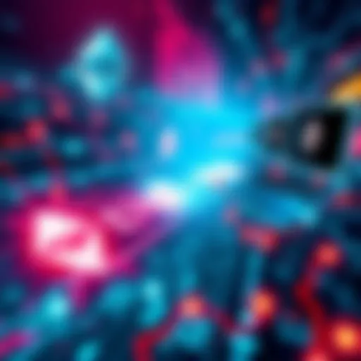 Illustration of North Korea's cyber attack targeting Ethereum blockchain with digital security elements