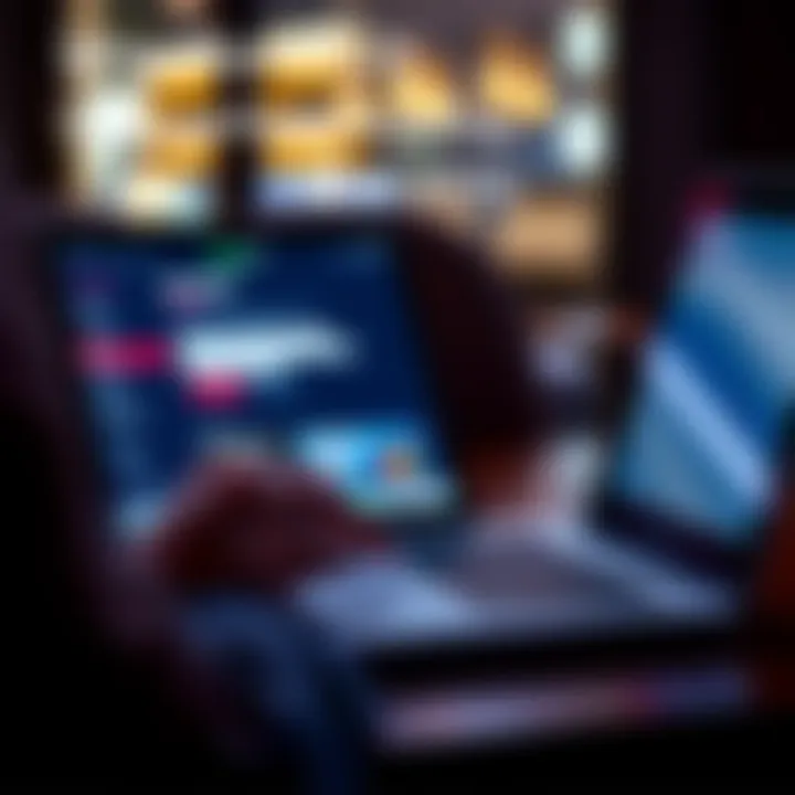 Online payment screen without app confirmation A person making an online payment on a laptop without needing an app pin, showing a secure transaction process, highlighting a potential security concern with using websites for payment approval.