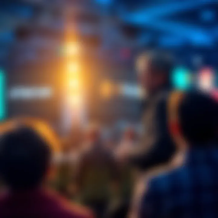Paolo Ardoino, Tether's CTO, discussing his views on Ethereum at a tech conference, with an audience listening attentively.